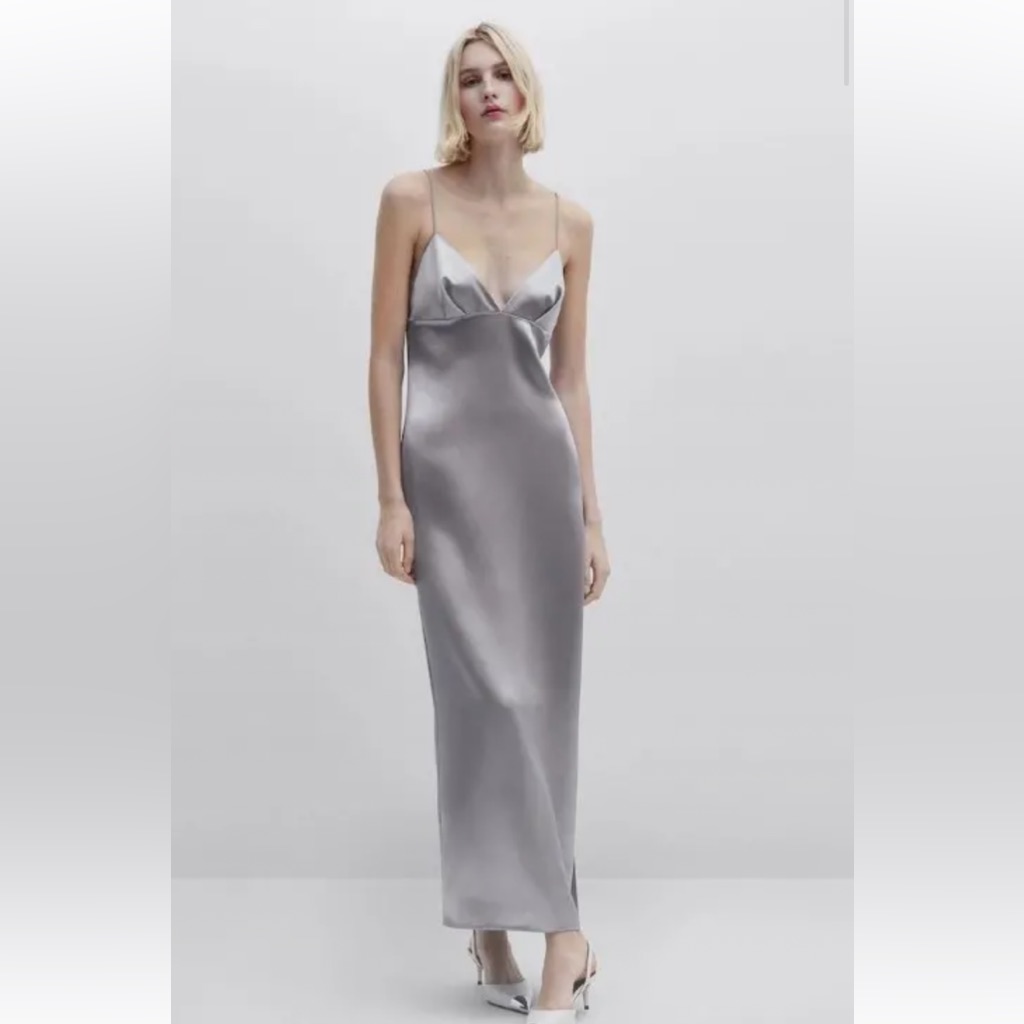 Massimo Dutti Studio- Satin Dress With Slit